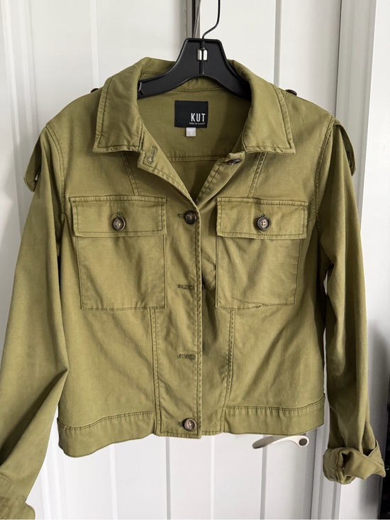 Kut from the Kloth Jackets & Blazers - Kut from the Kloth Olive-Green Utility Jacket with Chest Pockets